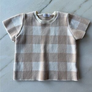 NWOT ZIGGY LOU | KNITTED TEE - GINGHAM 6-12 months